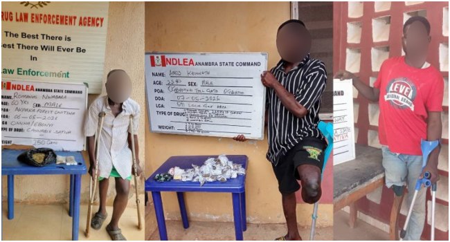 NDLEA arrests three persons with disability for drug trafficking