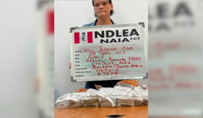 NDLEA arrests South African woman with heroin at Abuja airport