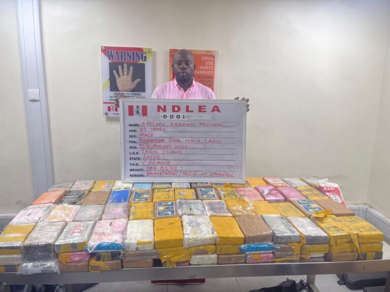 NDLEA seizes 184kg of cocaine from Lagos courier firm, arrests socialite KC Luxury