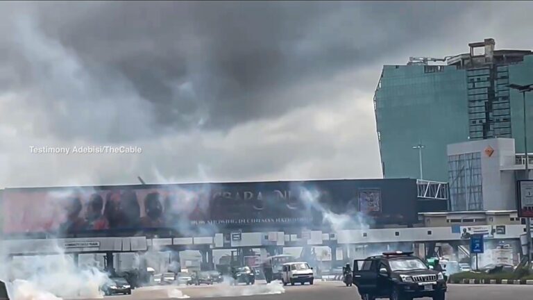 #EndSARS Anniversary: Police Fire Tear Gas To Disperse Gathering At Lekki Toll Gate